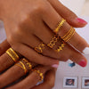 Titanium Steel 18K Gold Plated Casual Simple Style Patchwork Plating Hollow Out Solid Color Open Rings