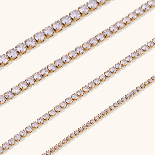 Stainless Steel 18K Gold Plated Elegant Glam Geometric Zircon Necklace
