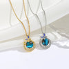 Titanium Steel 18K Gold Plated Modern Style Sweet Classic Style Plating Inlay Starry Sky Resin Zircon Pendant Necklace