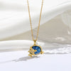 Titanium Steel 18K Gold Plated Modern Style Sweet Classic Style Plating Inlay Starry Sky Resin Zircon Pendant Necklace