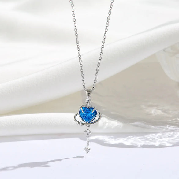 Titanium Steel 18K Gold Plated Modern Style Sweet Classic Style Plating Inlay Starry Sky Resin Zircon Pendant Necklace