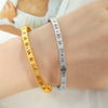 Titanium Steel 18K Gold Plated Vintage Style Simple Style Roman Numeral Zircon Bangle