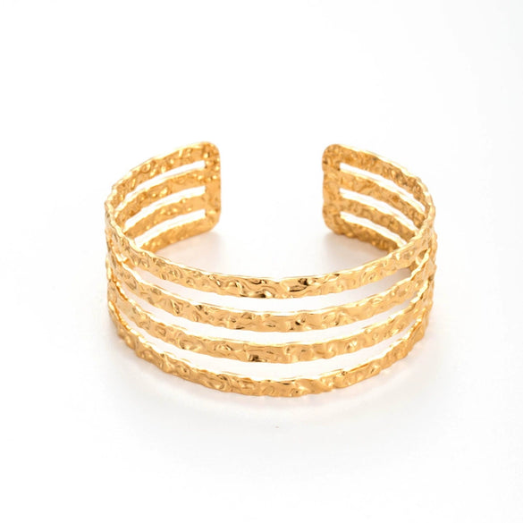 Titanium Steel Adjustable Open Bracelet With High End Style And Electroplating Treatment