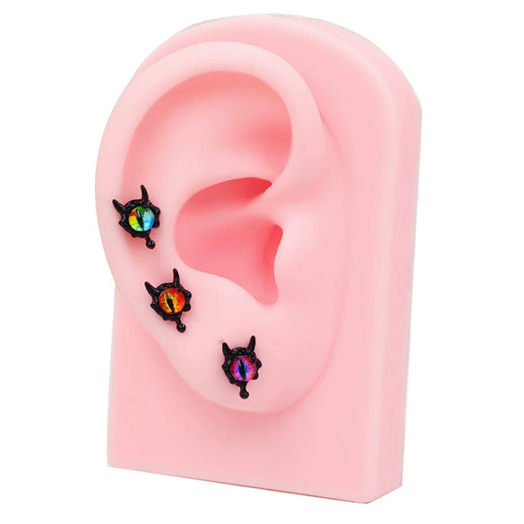 Titanium Steel Allmatch Geometric Heart Bow Star Electroplated Earring Jewelry