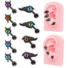 Titanium Steel Allmatch Geometric Heart Bow Star Electroplated Earring Jewelry