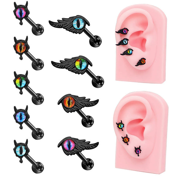 Titanium Steel Allmatch Geometric Heart Bow Star Electroplated Earring Jewelry