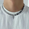 Titanium Steel Alloy Hiphop Cross Ushaped Polishing Men's And Women's Trendy Niche Clavicle Chain Necklace Accessories