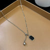 Titanium Steel Alloy Women's Geometric Style Square Clavicle Necklace