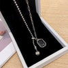 Titanium Steel Alloy Women's Geometric Style Square Clavicle Necklace