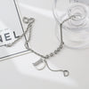 Titanium Steel And Alloy Dshaped Pendant Necklace With Diamonds And Hemp Rope Chain For Women Highend Cool Style With Letters Numbers Text