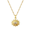 Titanium Steel And Copper Devil's Eye Necklace With Micropaved Zircon And Geometric Pattern Electroplated Real Gold Cartoon Style For Women