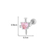 Titanium Steel And Copper Earrings With Inlaid Zircon Heart Bow Bear Design Electroplated For Women Fashion Flower Style