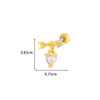 Titanium Steel And Copper Earrings With Inlaid Zircon Heart Bow Bear Design Electroplated For Women Fashion Flower Style