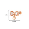 Titanium Steel And Copper Earrings With Inlaid Zircon Heart Bow Bear Design Electroplated For Women Fashion Flower Style