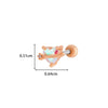 Titanium Steel And Copper Earrings With Inlaid Zircon Heart Bow Bear Design Electroplated For Women Fashion Flower Style