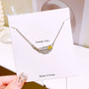 Titanium Steel And Copper Feather Necklace With Diamond Light Luxury Design For Women