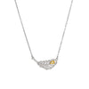 Titanium Steel And Copper Feather Necklace With Diamond Light Luxury Design For Women