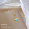 Titanium Steel And Copper Geometric Simple Lucky Necklace With Real Gold Microinlaid And Electroplating For Unisex