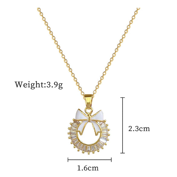 Titanium Steel And Copper Geometric Simple Lucky Necklace With Real Gold Microinlaid And Electroplating For Unisex