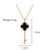 Titanium Steel And Copper Geometric Simple Lucky Necklace With Real Gold Microinlaid And Electroplating For Unisex