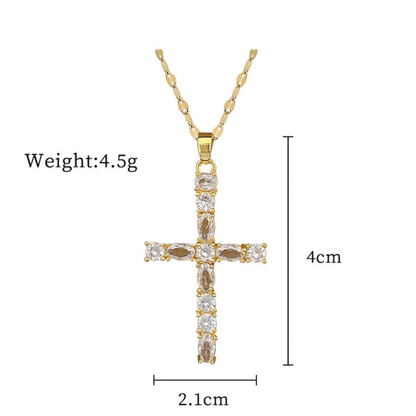 Titanium Steel And Copper Geometric Simple Lucky Necklace With Real Gold Microinlaid And Electroplating For Unisex