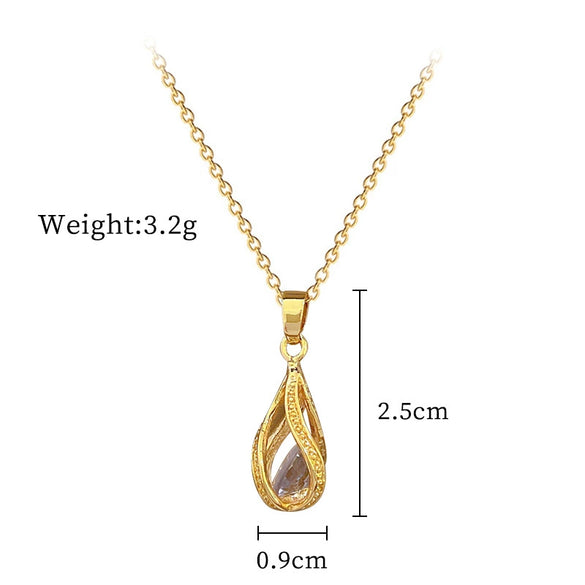 Titanium Steel And Copper Geometric Simple Lucky Necklace With Real Gold Microinlaid And Electroplating For Unisex