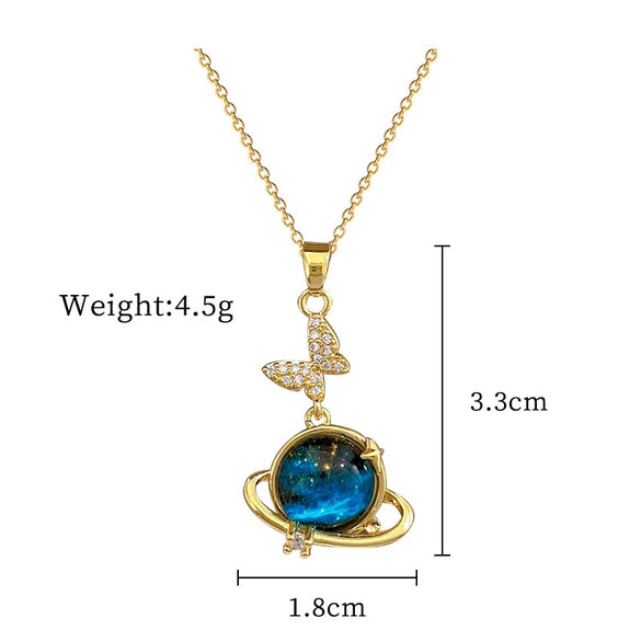 Titanium Steel And Copper Geometric Simple Lucky Necklace With Real Gold Microinlaid And Electroplating For Unisex