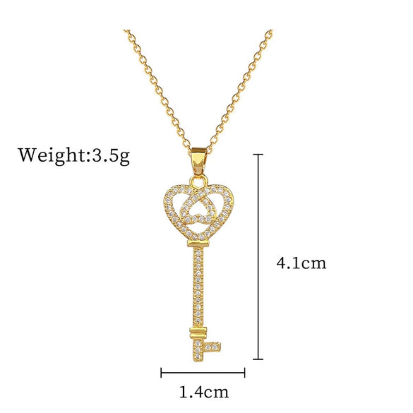 Titanium Steel And Copper Geometric Simple Lucky Necklace With Real Gold Microinlaid And Electroplating For Unisex