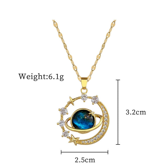 Titanium Steel And Copper Geometric Simple Lucky Necklace With Real Gold Microinlaid And Electroplating For Unisex