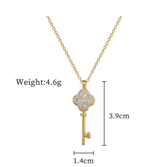 Titanium Steel And Copper Geometric Simple Lucky Necklace With Real Gold Microinlaid And Electroplating For Unisex
