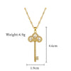 Titanium Steel And Copper Geometric Simple Lucky Necklace With Real Gold Microinlaid And Electroplating For Unisex