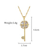Titanium Steel And Copper Geometric Simple Lucky Necklace With Real Gold Microinlaid And Electroplating For Unisex