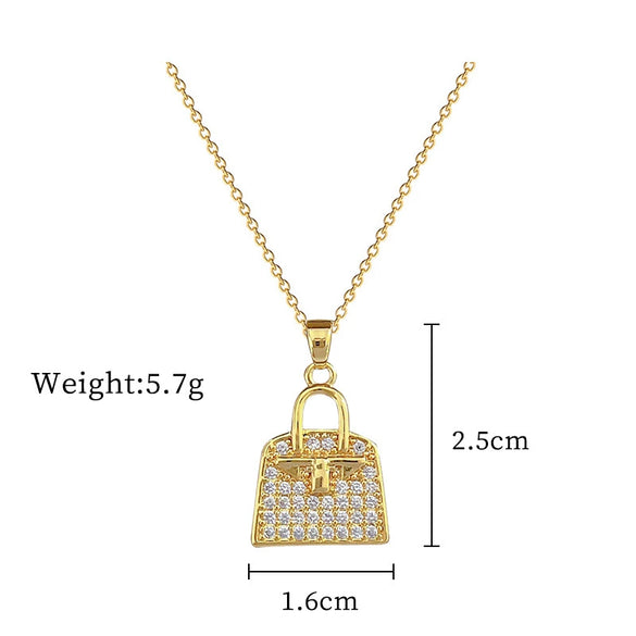 Titanium Steel And Copper Geometric Simple Lucky Necklace With Real Gold Microinlaid And Electroplating For Unisex