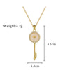 Titanium Steel And Copper Geometric Simple Lucky Necklace With Real Gold Microinlaid And Electroplating For Unisex