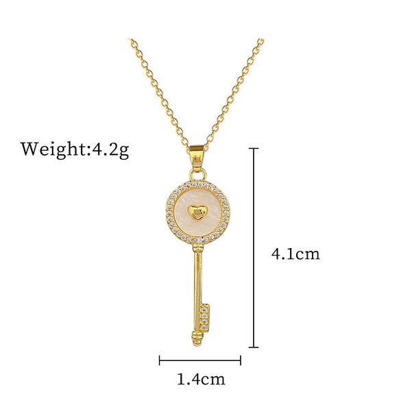 Titanium Steel And Copper Geometric Simple Lucky Necklace With Real Gold Microinlaid And Electroplating For Unisex