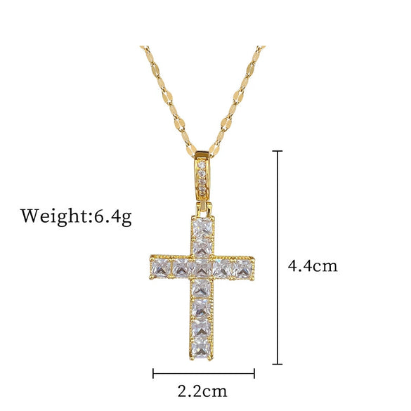 Titanium Steel And Copper Geometric Simple Lucky Necklace With Real Gold Microinlaid And Electroplating For Unisex