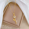 Titanium Steel And Copper Geometric Zircon Necklace For Women And Men