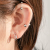 Titanium Steel And Copper Inlaid Zircon Double Arc Women's Earrings With Lovely And Geometric Style