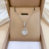 Titanium Steel And Copper Light Luxury Microinlaid Real Gold Water Drop Necklace With Geometric Design For Women