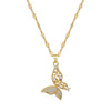 Titanium Steel And Copper Luxury Insect Style Butterfly Pendant Necklace With Diamond Micropaved And Real Gold Electroplating