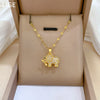 Titanium Steel And Copper Microinlaid Real Gold Stereo Elephant Necklace With Geometric And Cartoon Design For Women