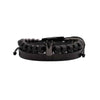 Titanium Steel And Copper Roman Letter Twist Open Bracelet Set With Crown Woven Design Electroplated Fashion Jewelry For Unisex