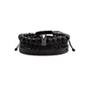 Titanium Steel And Copper Roman Letter Twist Open Bracelet Set With Crown Woven Design Electroplated Fashion Jewelry For Unisex