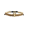 Titanium Steel And Copper Roman Letter Twist Open Bracelet Set With Crown Woven Design Electroplated Fashion Jewelry For Unisex