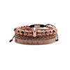 Titanium Steel And Copper Roman Letter Twist Open Bracelet Set With Crown Woven Design Electroplated Fashion Jewelry For Unisex