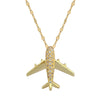 Titanium Steel And Copper Unisex Clavicle Chain With Threedimensional Aircraft Pendant And Geometric Pattern Light Luxury Style