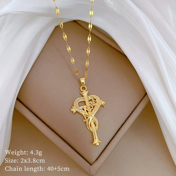 Titanium Steel And Copper Unisex Geometric Heavy Industry Necklace With Microinlaid Real Gold Plating And Diamond Design