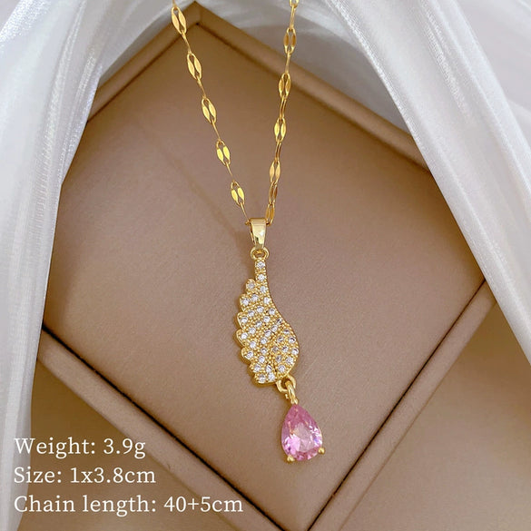 Titanium Steel And Copper Unisex Geometric Heavy Industry Necklace With Microinlaid Real Gold Plating And Diamond Design