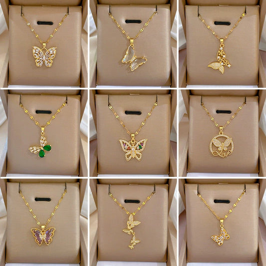 Titanium Steel And Copper Unisex Geometric Heavy Industry Necklace With Microinlaid Real Gold Plating And Diamond Design