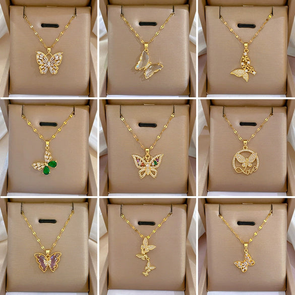 Titanium Steel And Copper Unisex Geometric Heavy Industry Necklace With Microinlaid Real Gold Plating And Diamond Design